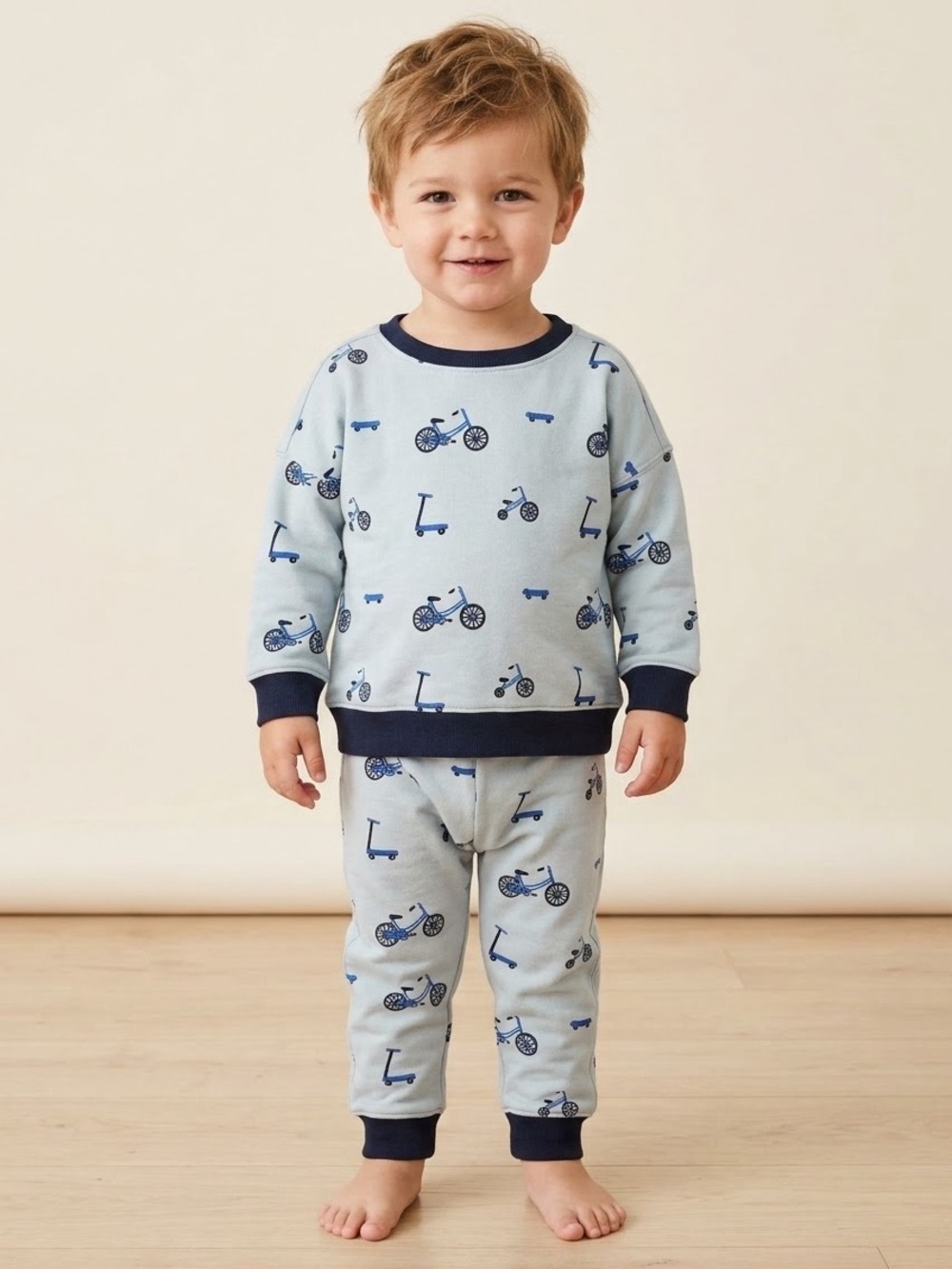 🎉 (18-24m) Monica + Andy Toddler 2PC Set- Bicycle + Scooter Print